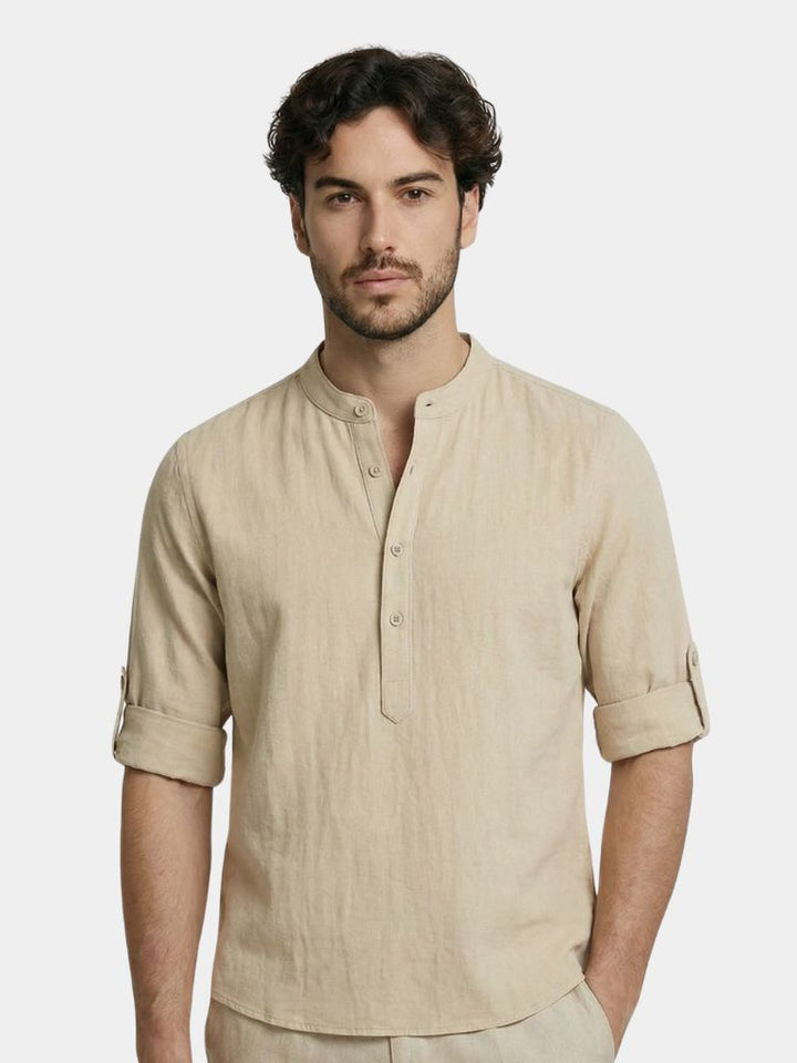 Casual Henley Neck Long Sleeve T-Shirt - Dalton & Rowe