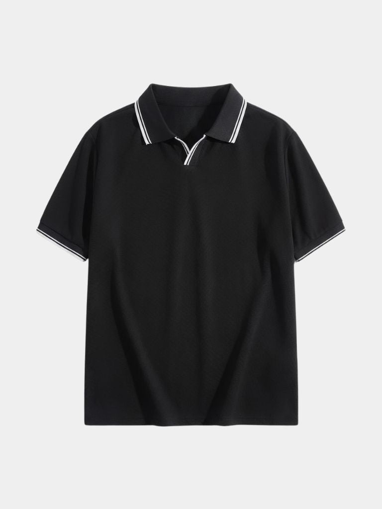 Timeless Black V-Neck Polo - Dalton & Rowe