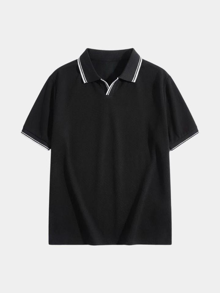 Timeless Black V-Neck Polo - Dalton & Rowe