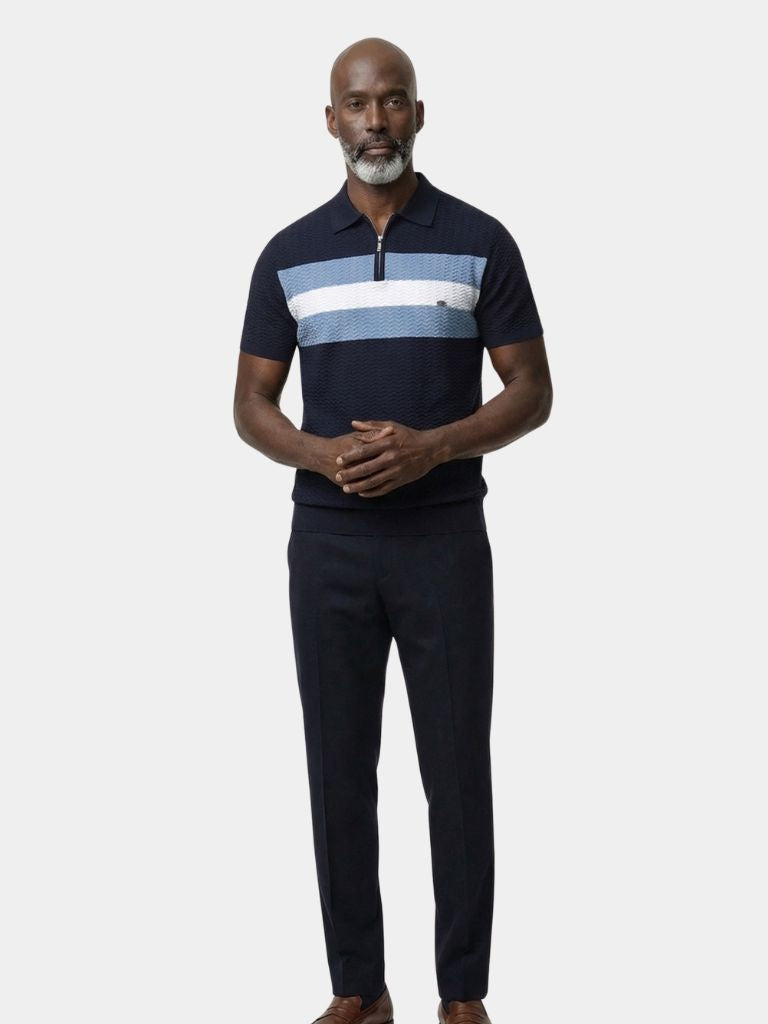 Classic Fit Quarter Zip Business Casual Short Sleeves Polo - Dalton & Rowe