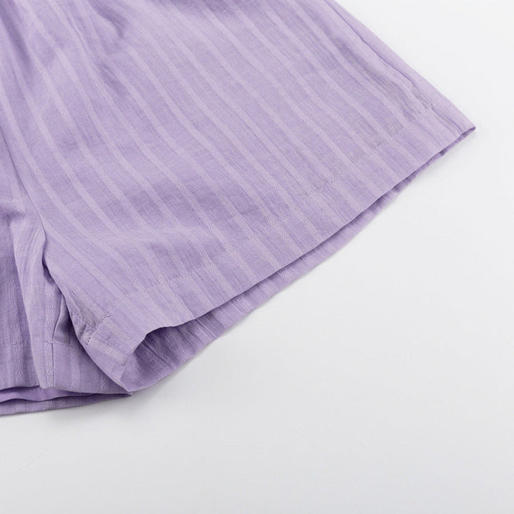 Viola - Conjunto de Camisa Botonada y Shorts Aireados