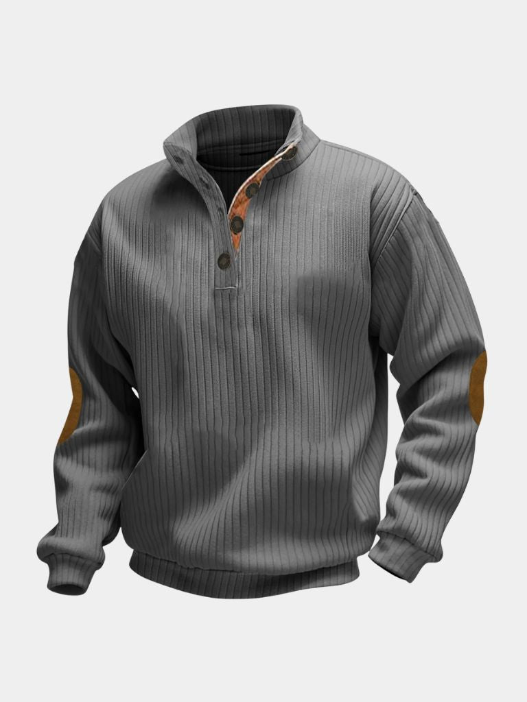 Refined High Collar Henley Sweater - Dalton & Rowe