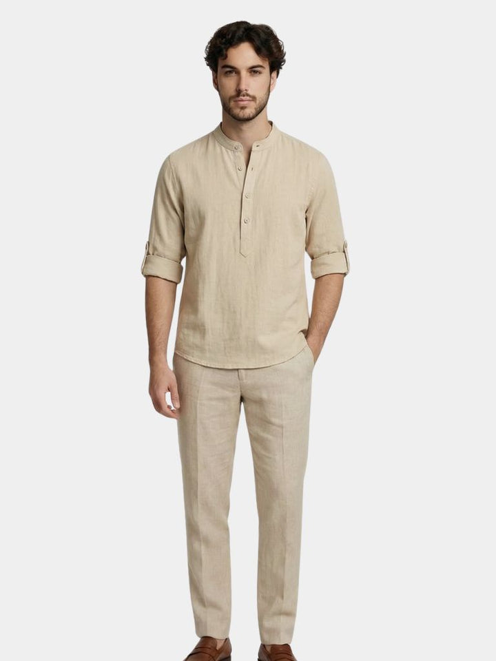 Casual Henley Neck Long Sleeve T-Shirt - Dalton & Rowe