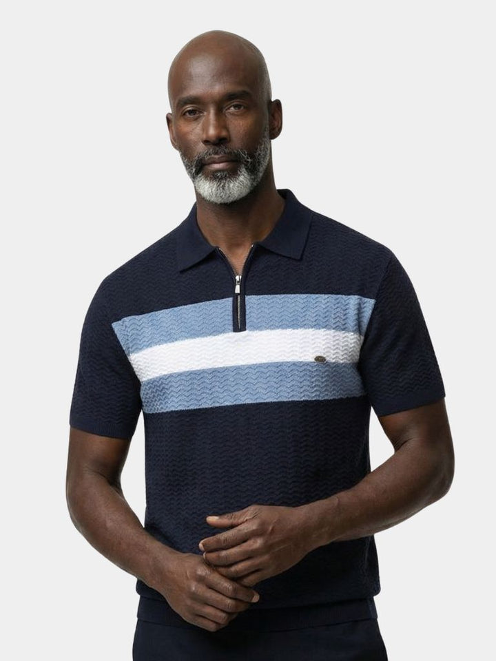Classic Fit Quarter Zip Business Casual Short Sleeves Polo - Dalton & Rowe