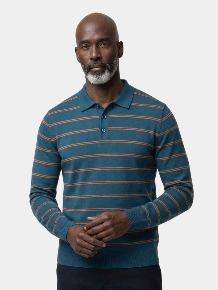 Navy Sunset Striped Polo - Dalton & Rowe