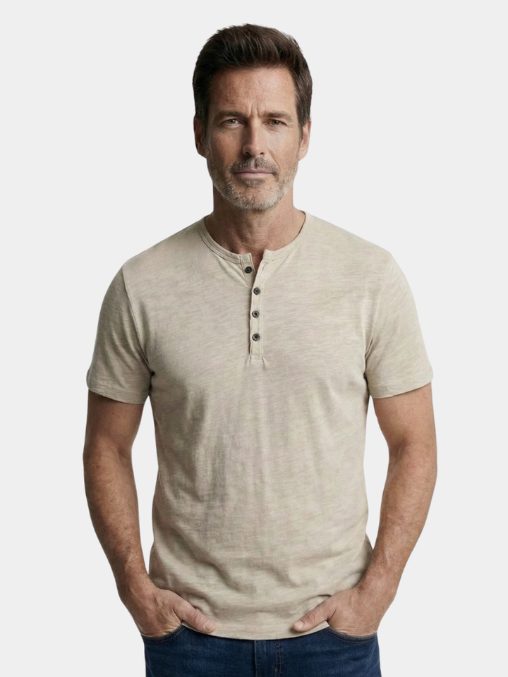 Essential Casual Henley Neck T-Shirt - Dalton & Rowe