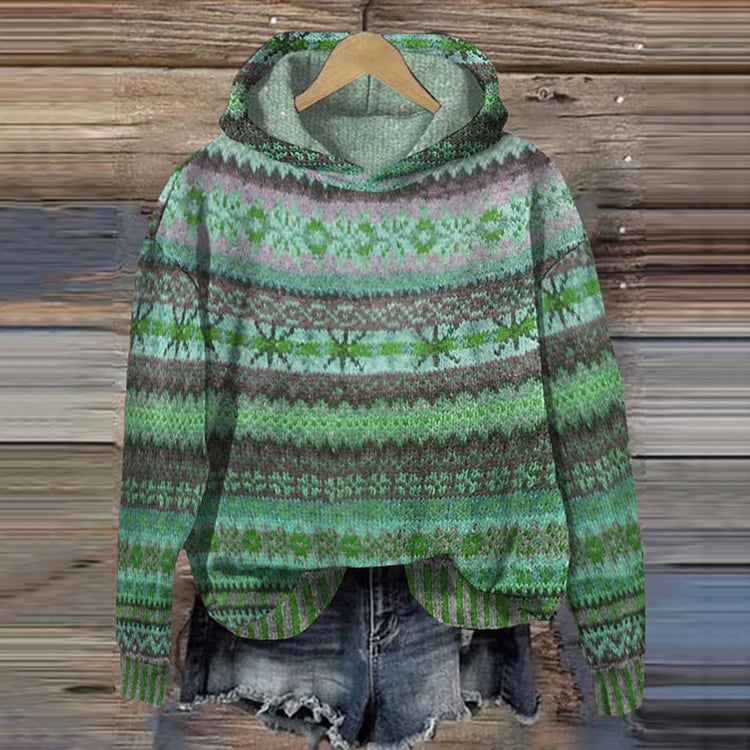 Solène | Sudadera con Capucha de Motivo Étnico