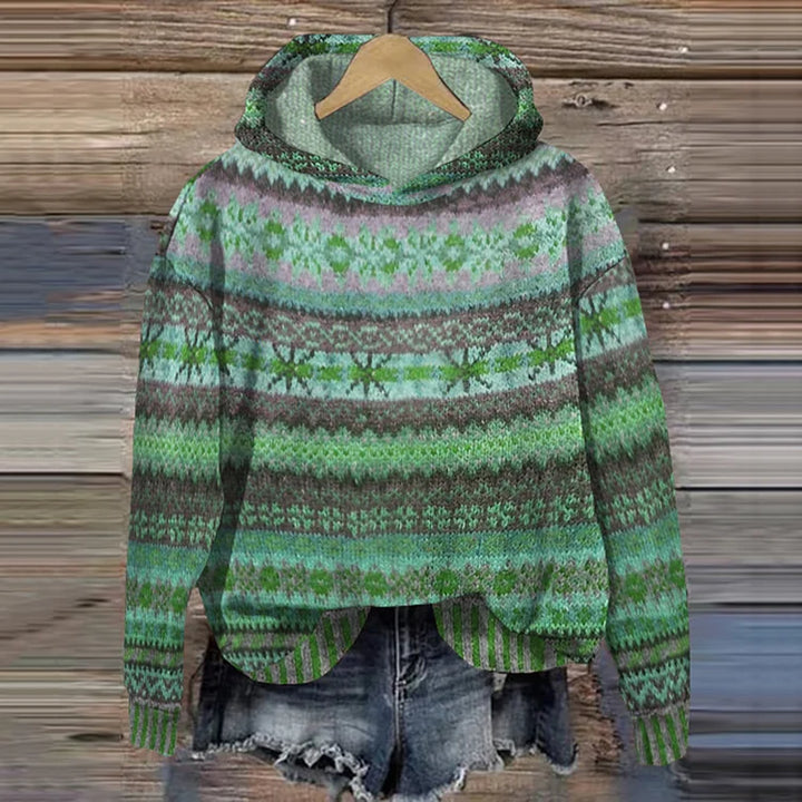Solène | Sudadera con Capucha de Motivo Étnico