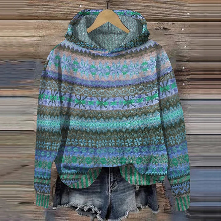 Solène | Sudadera con Capucha de Motivo Étnico