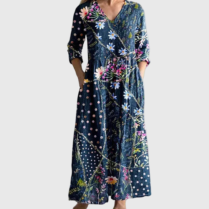 Lucienne | Vestido Maxi Patchwork Floral