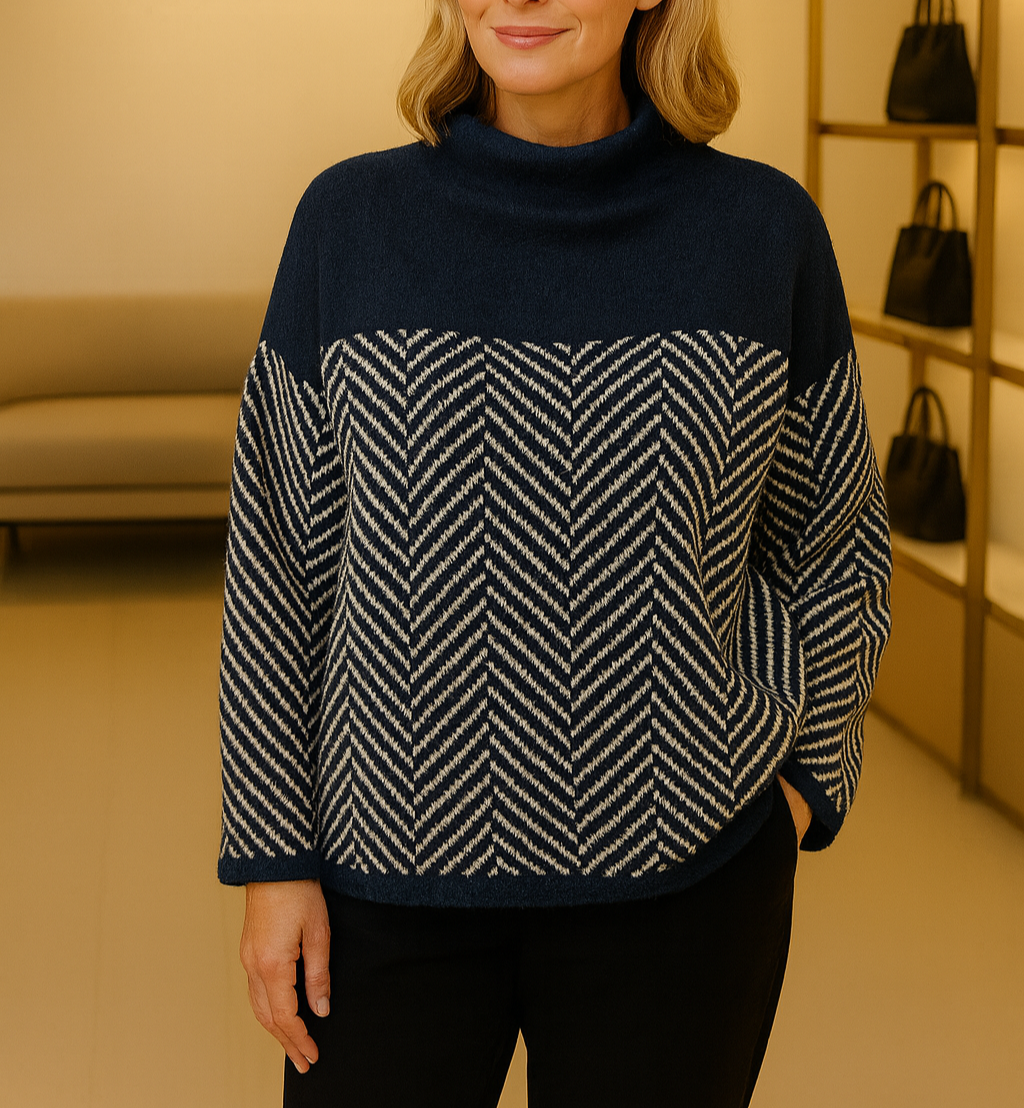 Brigitte | Jersey de Cuello Alto Gráfico