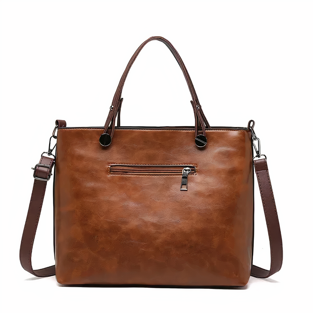 Amandine | Bolsa Tote Multi-Bolsillos Cuero Vintage