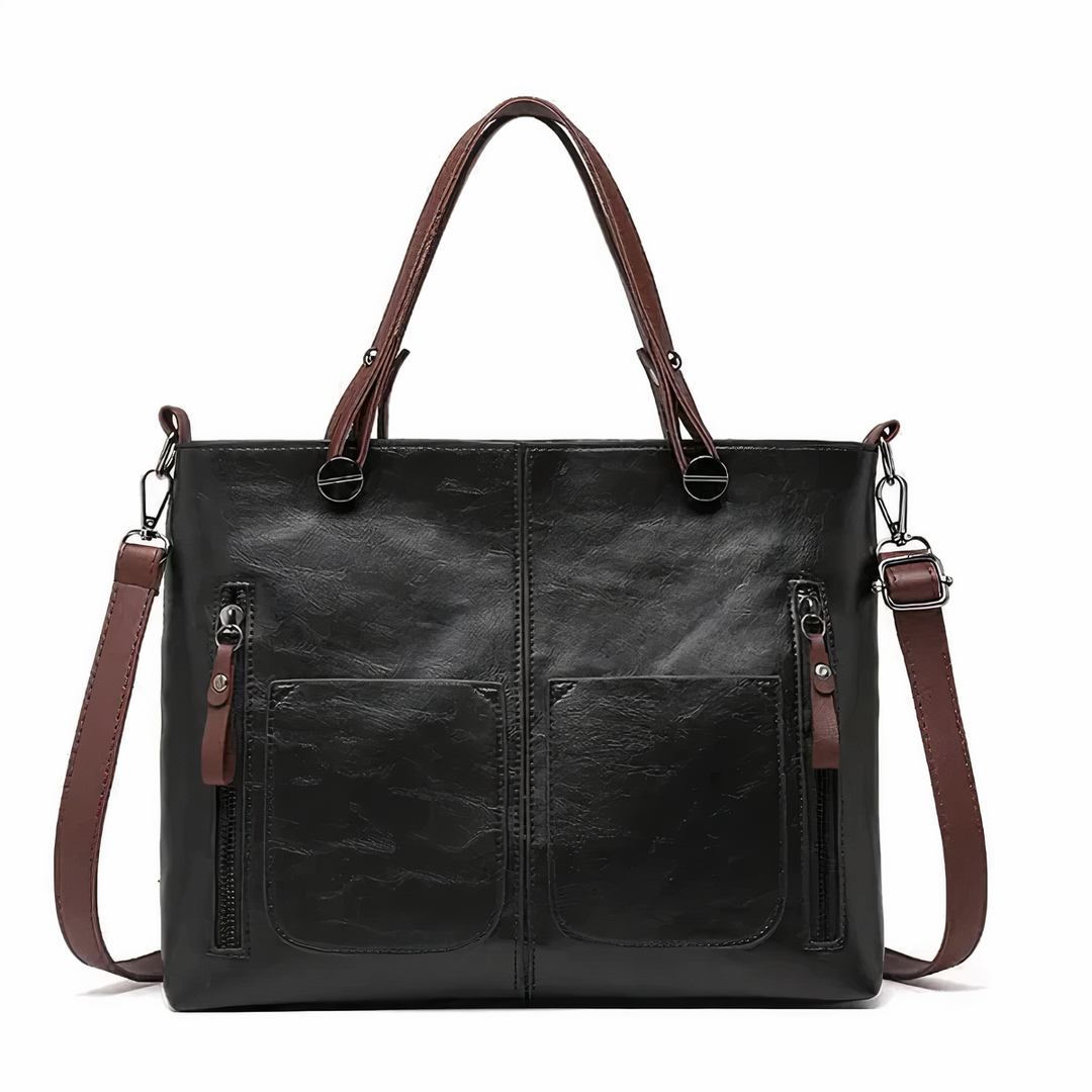 Amandine | Bolsa Tote Multi-Bolsillos Cuero Vintage