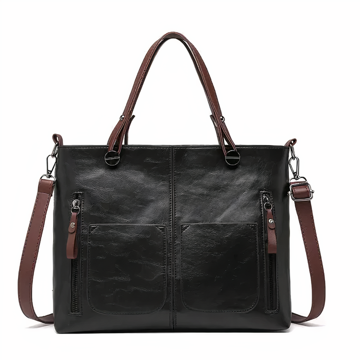 Amandine | Bolsa Tote Multi-Bolsillos Cuero Vintage
