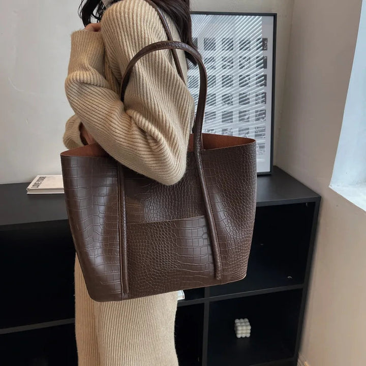Victoire | Bolsa Tote Efecto Cocodrilo Elegancia Estructurada