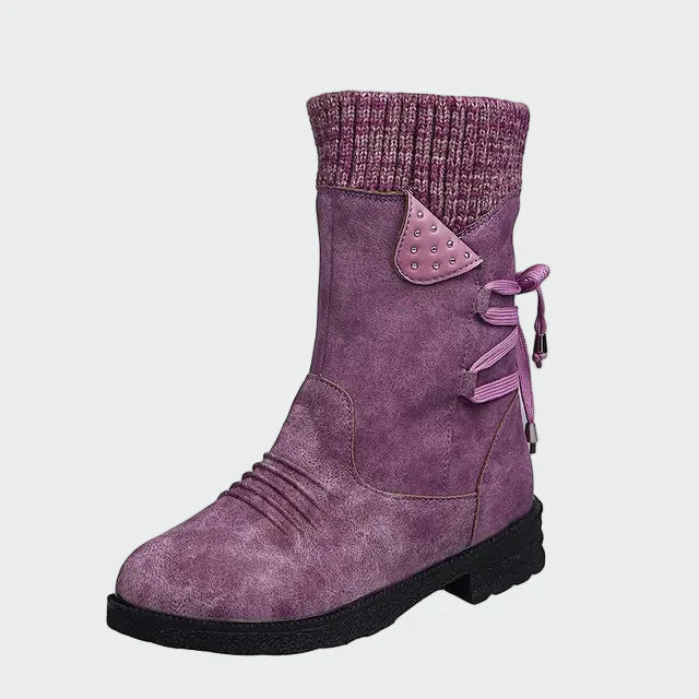 Maëlle | Botines de Invierno de Tricot y Ante