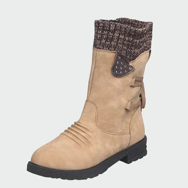 Maëlle | Botines de Invierno de Tricot y Ante