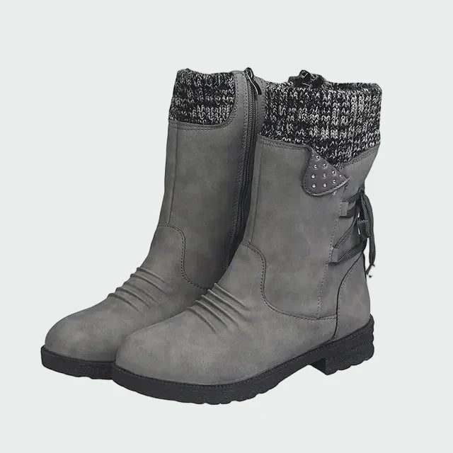 Maëlle | Botines de Invierno de Tricot y Ante