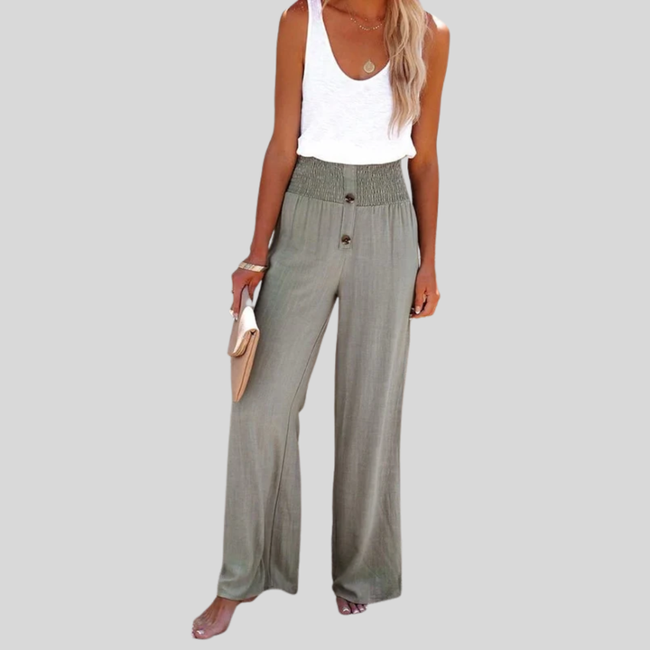 Riana - Pantalón de Cintura Alta Relajado