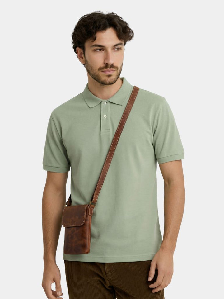 Men's Mini Leather Shoulder Bag - Dalton & Rowe