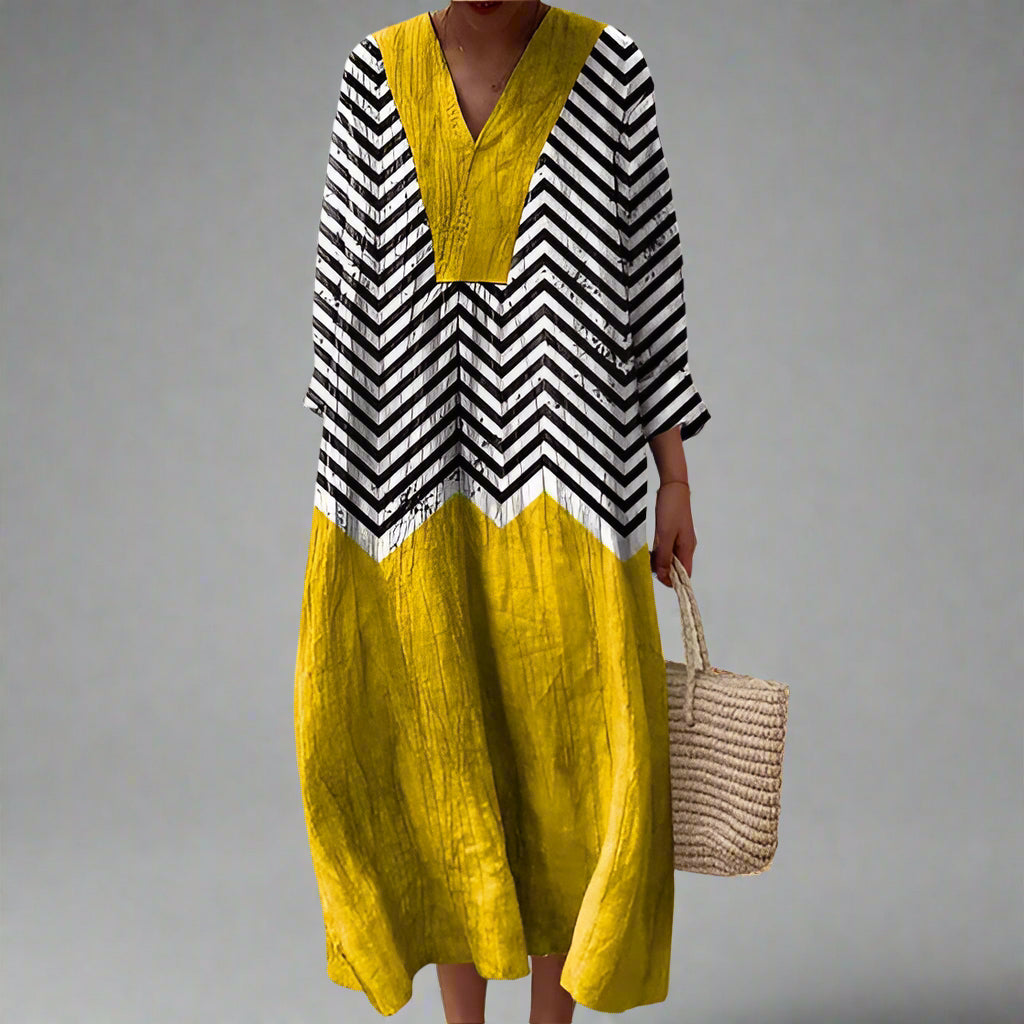 Noémie | Vestido Largo Gráfico