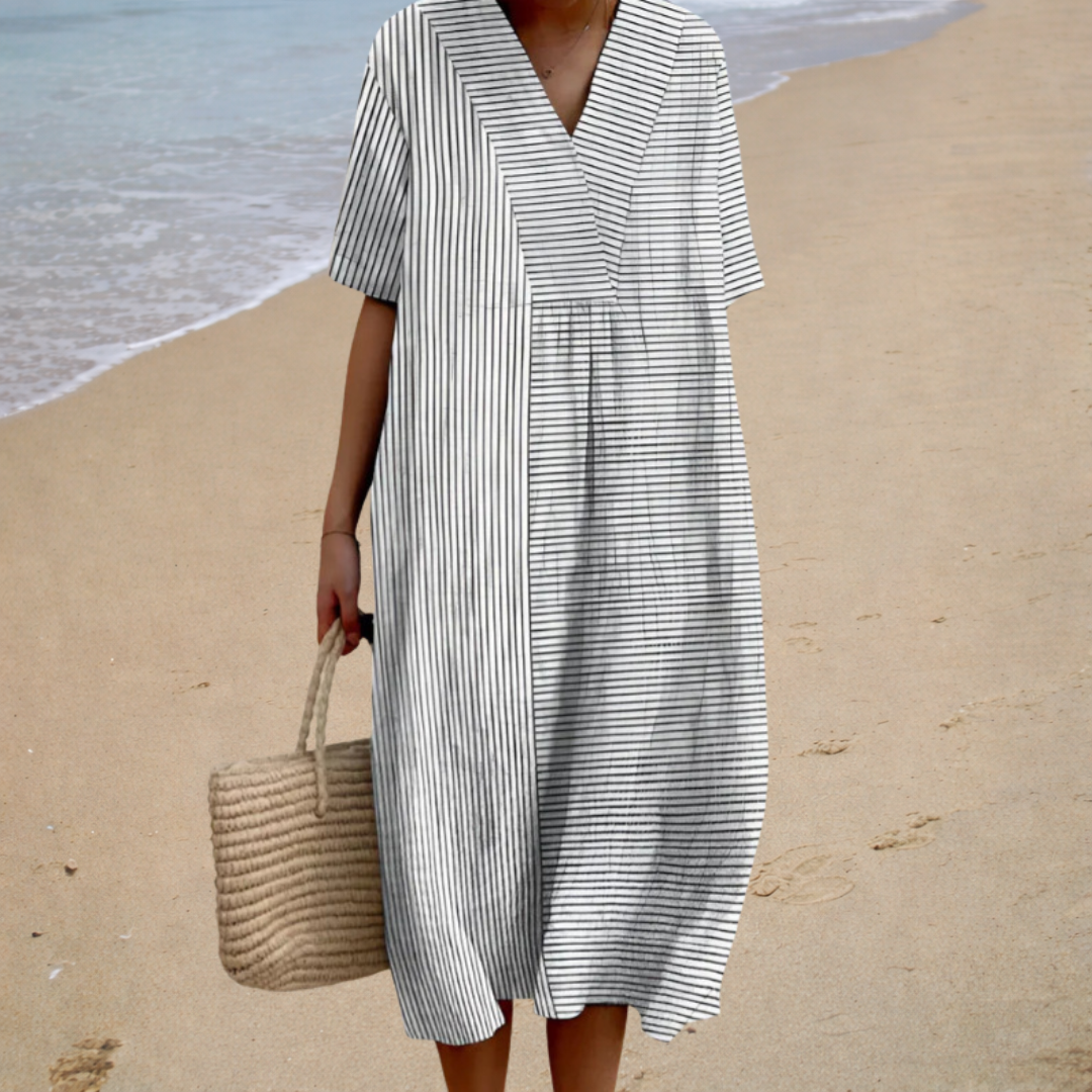 Delphine | Vestido Midi Rayado