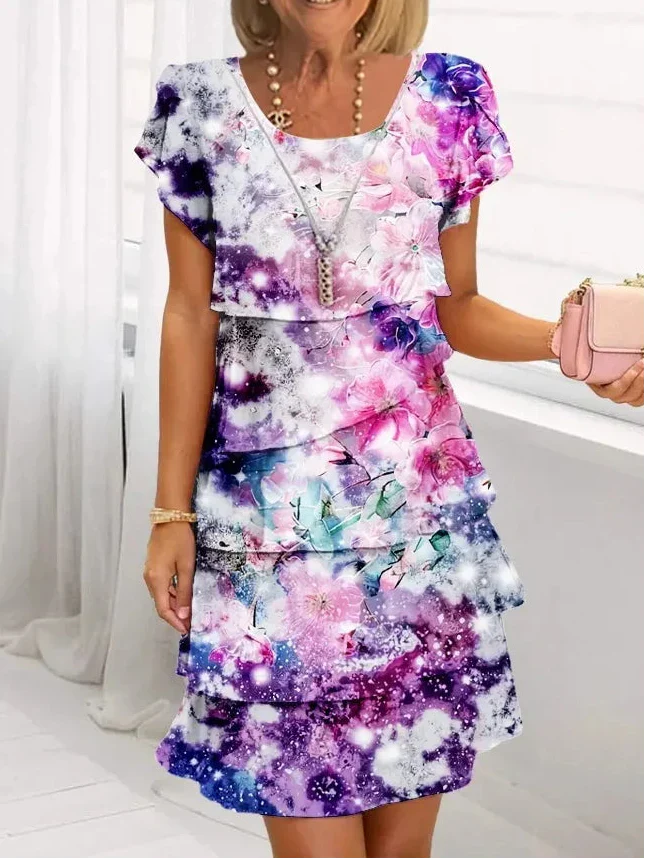 Célénia | Vestido Elegante Galaxia Floral