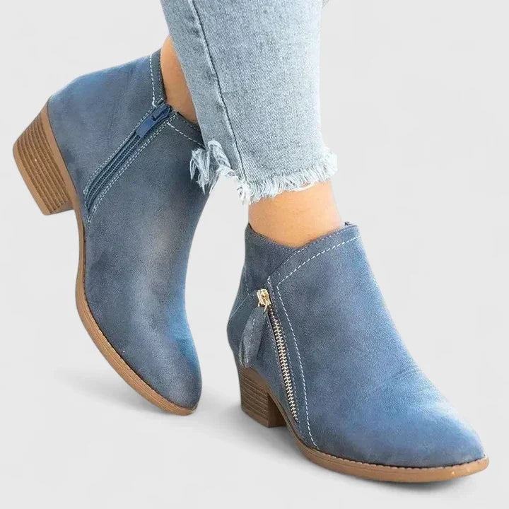 Héloïse | Botines de Ante con Cremallera Elegantes