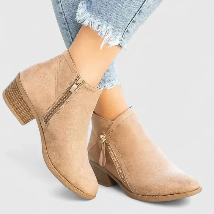 Héloïse | Botines de Ante con Cremallera Elegantes