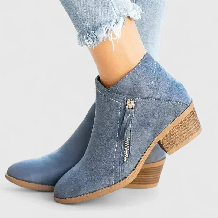 Héloïse | Botines de Ante con Cremallera Elegantes