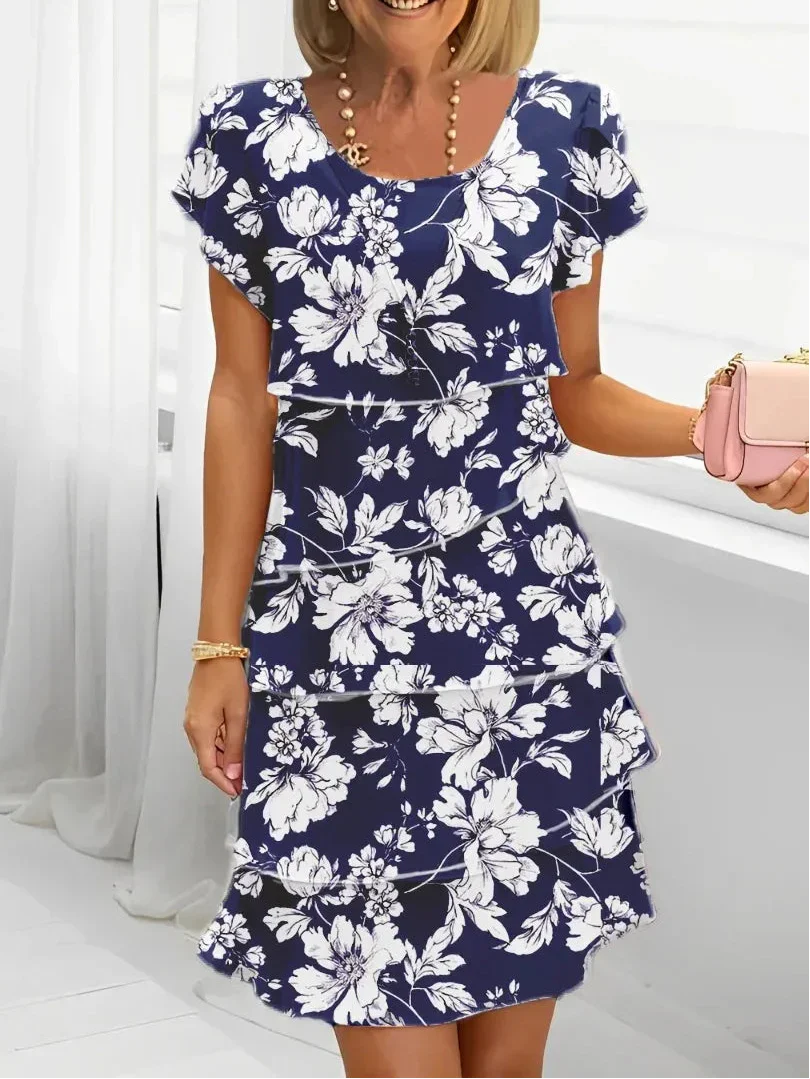 Navyssa | Vestido Elegante Flor de Noche
