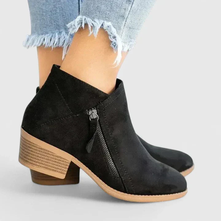 Héloïse | Botines de Ante con Cremallera Elegantes