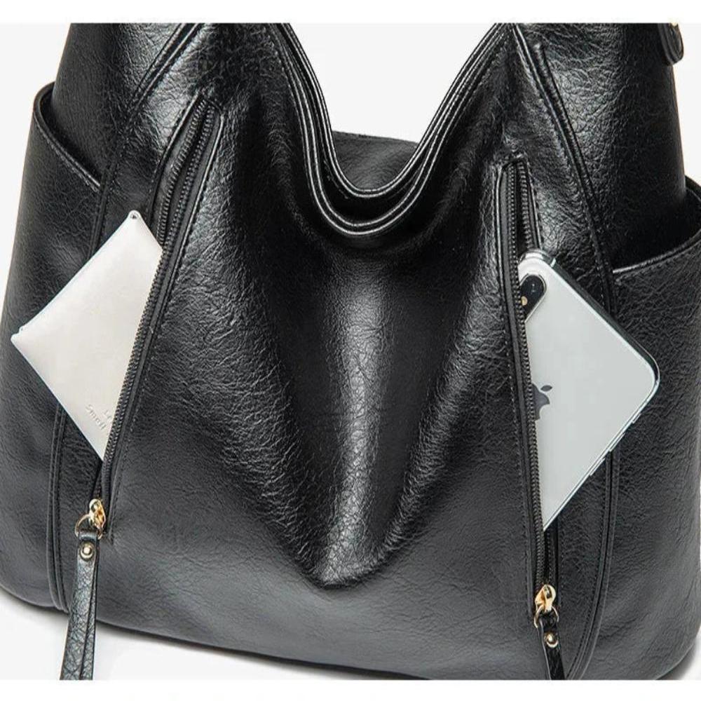 Mélanie | Bolso de Hombro Elegante Multi-Zips