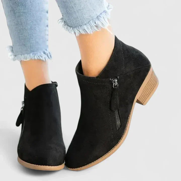 Héloïse | Botines de Ante con Cremallera Elegantes