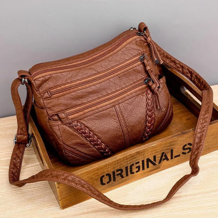 Océane | Bolso de Bandolera Trenzado Multi-Zips