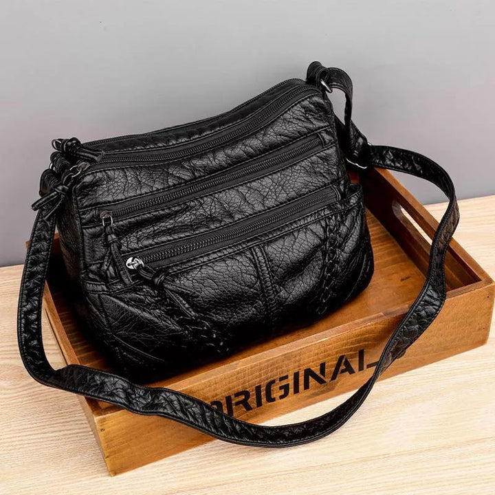 Océane | Bolso de Bandolera Trenzado Multi-Zips