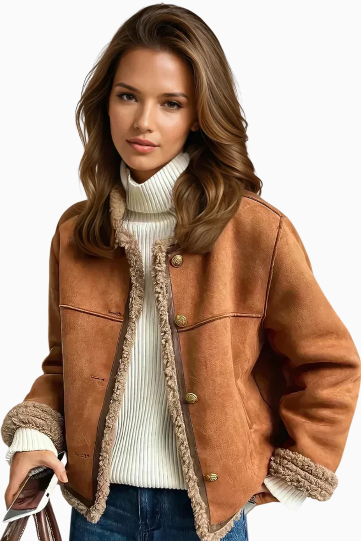 Rosa - Chaqueta Chic de Piel de Oveja