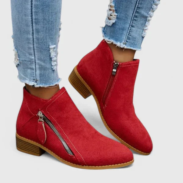 Armelle | Botines de Ante con Cremallera Lateral
