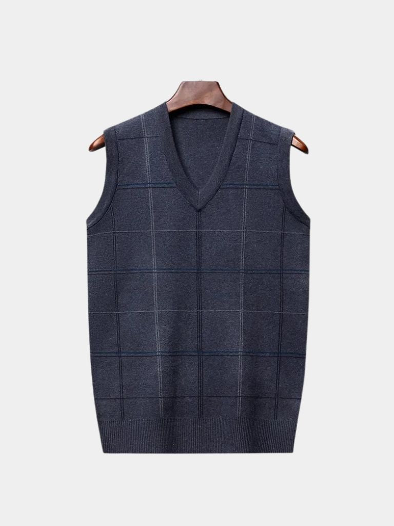 Academic Checkered Knit Vest - Dalton & Rowe