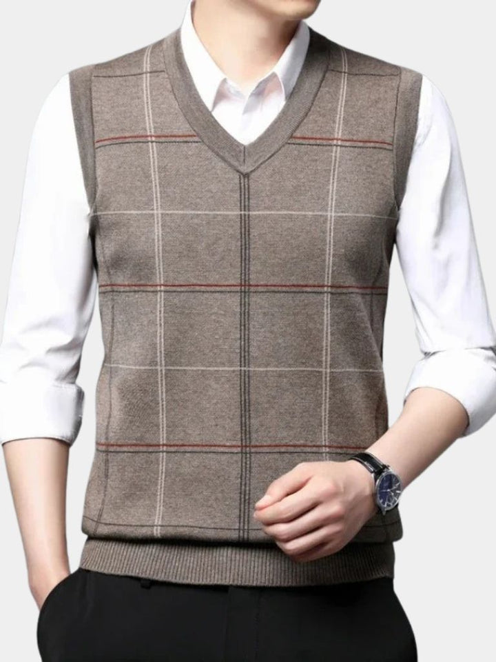 Academic Checkered Knit Vest - Dalton & Rowe