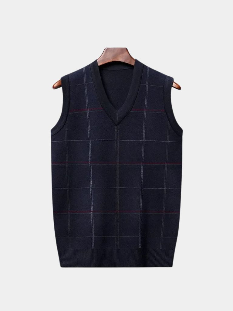 Academic Checkered Knit Vest - Dalton & Rowe