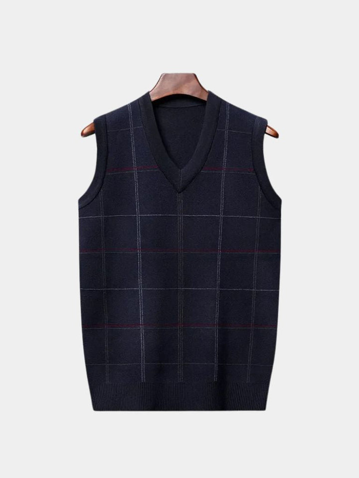 Academic Checkered Knit Vest - Dalton & Rowe
