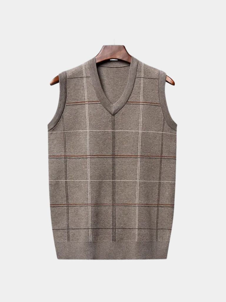 Academic Checkered Knit Vest - Dalton & Rowe