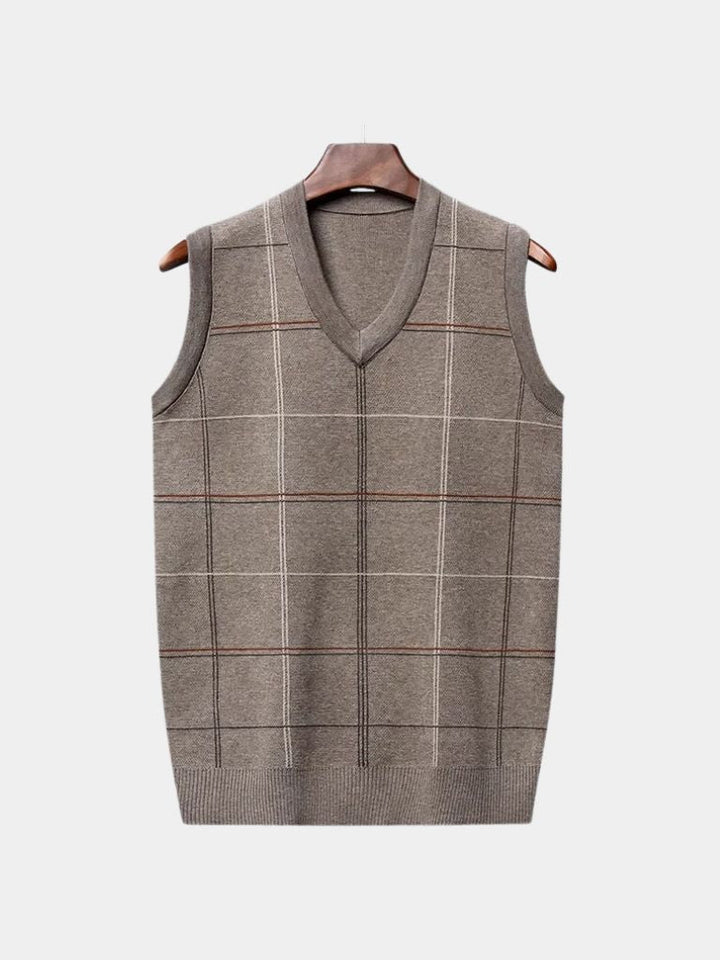 Academic Checkered Knit Vest - Dalton & Rowe