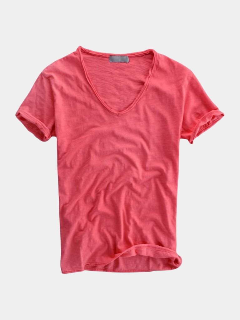 Albo Classic Linen V Neck T-Shirt - Dalton & Rowe
