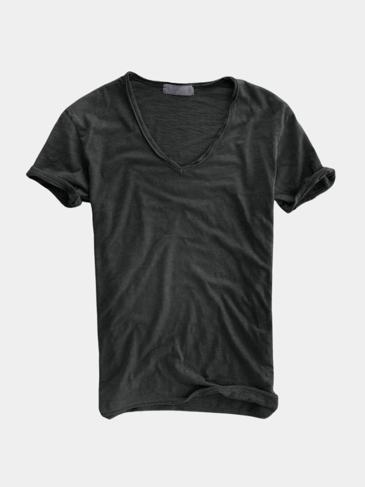 Albo Classic Linen V Neck T-Shirt - Dalton & Rowe