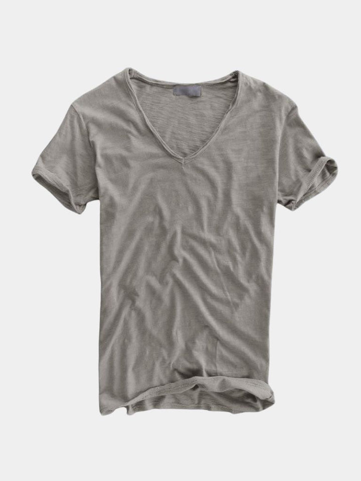 Albo Classic Linen V Neck T-Shirt - Dalton & Rowe