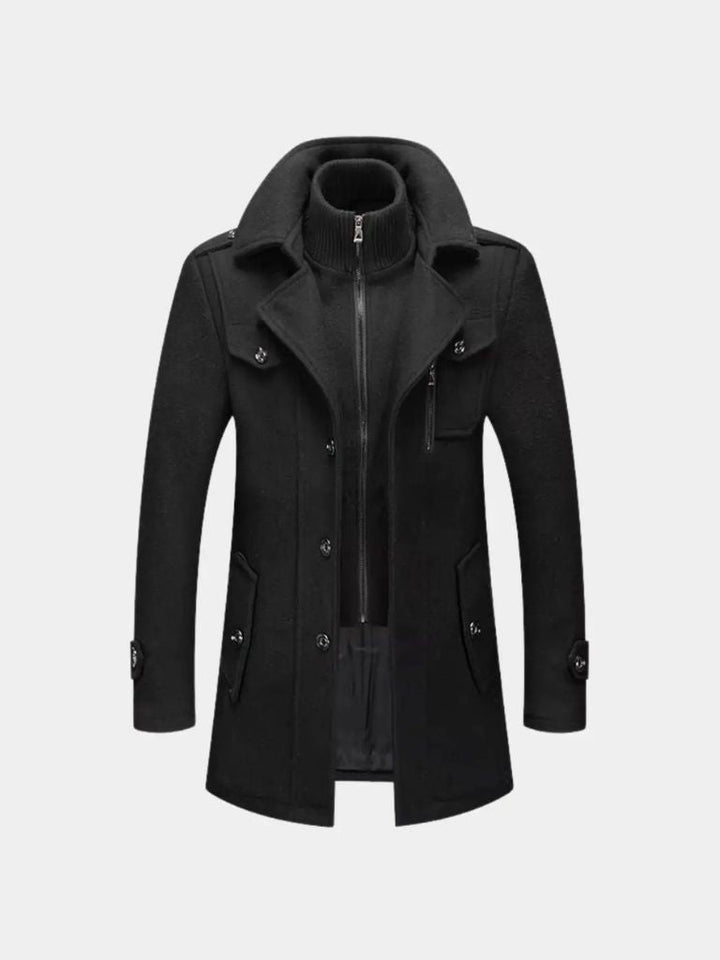 Aristocratic Black Wool Overcoat - Dalton & Rowe