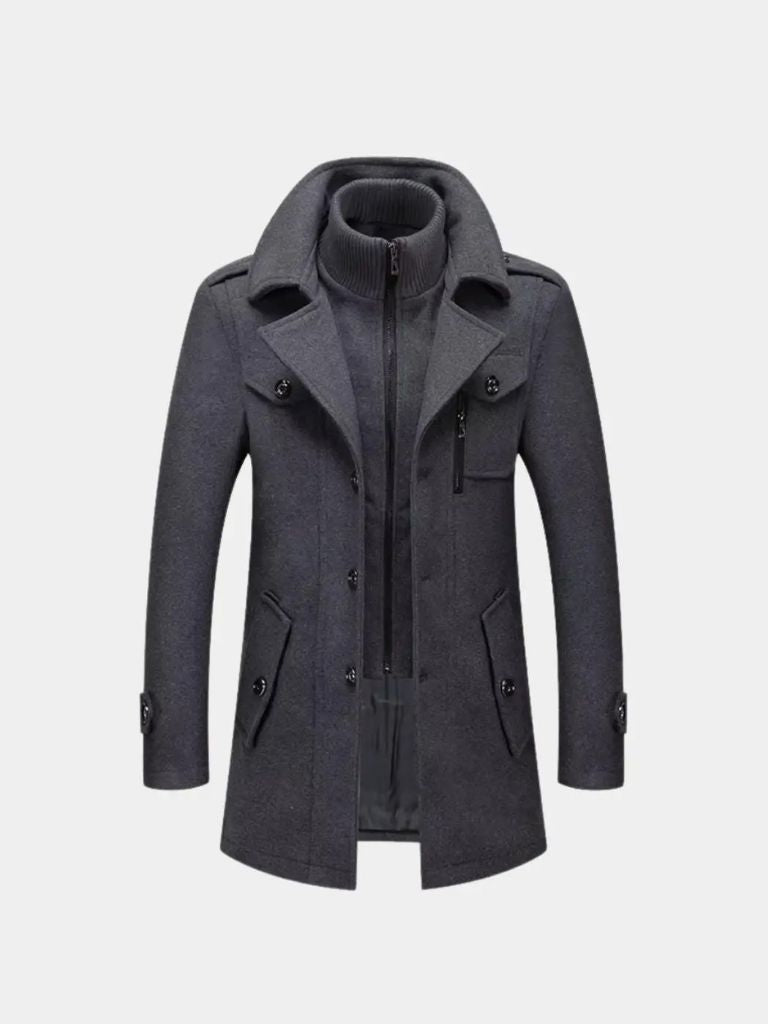 Aristocratic Black Wool Overcoat - Dalton & Rowe