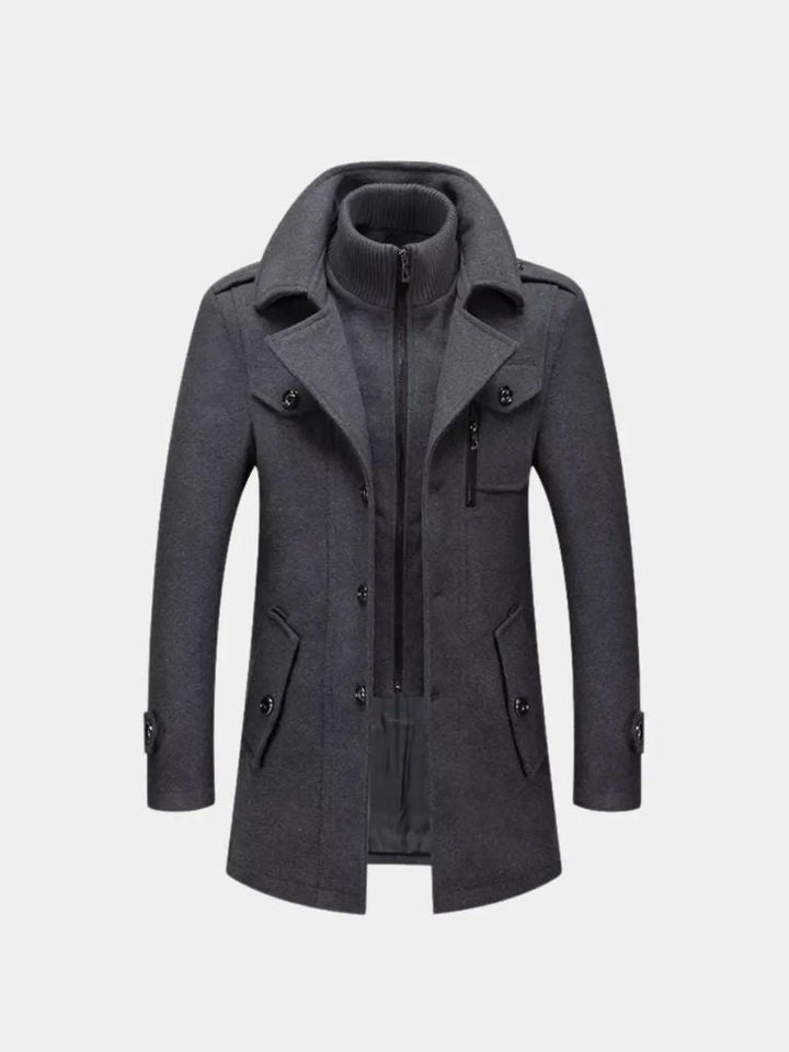 Aristocratic Black Wool Overcoat - Dalton & Rowe